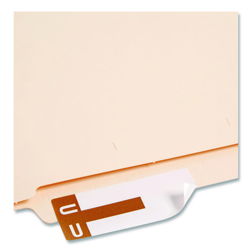 AlphaZ Color-Coded First Letter Combo Alpha Labels, H/U, 1.16 x 3.63, Dark Brown/White, 5/Sheet, 20 Sheets/Pack