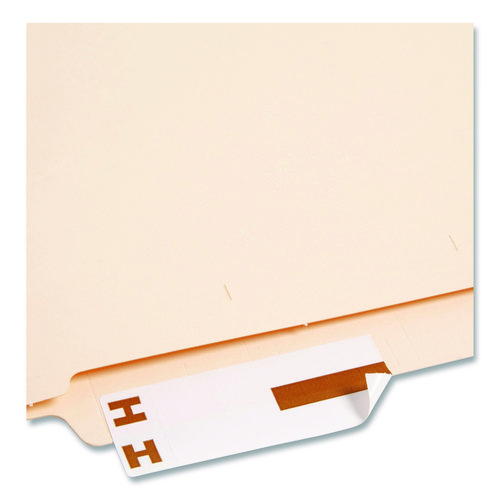 AlphaZ Color-Coded First Letter Combo Alpha Labels, H/U, 1.16 x 3.63, Dark Brown/White, 5/Sheet, 20 Sheets/Pack