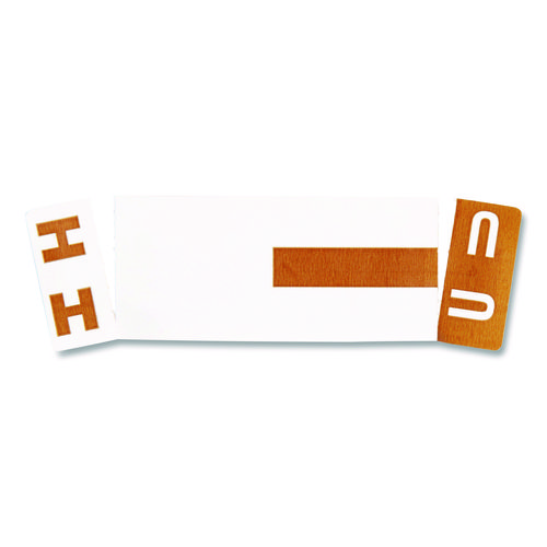 AlphaZ Color-Coded First Letter Combo Alpha Labels, H/U, 1.16 x 3.63, Dark Brown/White, 5/Sheet, 20 Sheets/Pack