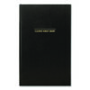 Classic Hardbound Daily Planner, 12.5 x 8, Black/Gold Cover, 12-Month (Jan to Dec): 2025