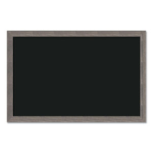 Magnetic Chalkboard with Rustic Frame, 36" x 24" (Actual Size: 35" x 23"), Black Surface, Brown Wood Frame