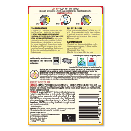 Heavy Duty Oven Cleaner, Fresh Scent, Foam, 14.5 oz Aerosol Spray, 12/Carton