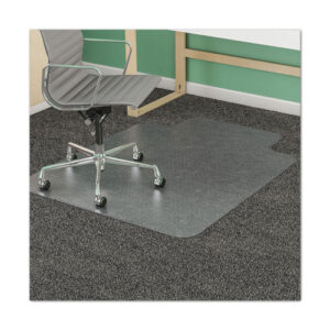 SuperMat Frequent Use Chair Mat for Medium Pile Carpet, 45 x 53, Wide Lipped, Clear