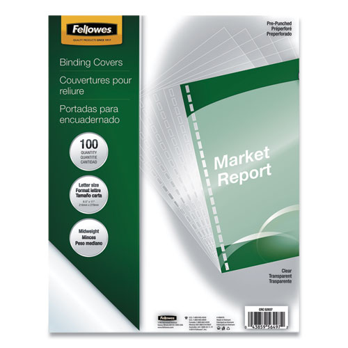 Fellowes Crystals Clear Pre-punched Binding Covers