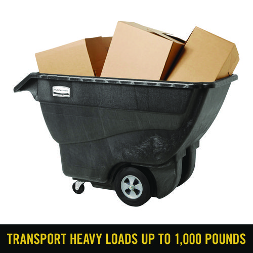 0.75 cu yd Structural Foam Tilt Truck, Standard Duty, 1,000 lb Capacity, Black