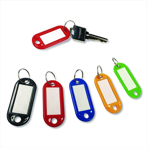 Colored Key Tags, Plastic, 0.9 x 2, Assorted, 20/Pack