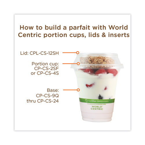 PLA Clear Cold Cups, Flat Style, 2 oz, Plastic, Clear, 2,000/Carton