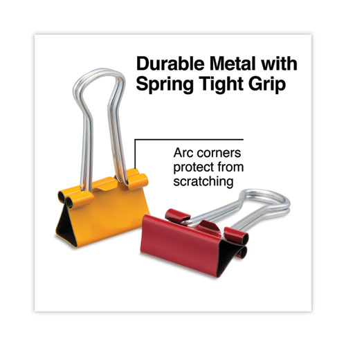 Binder Clips with Storage Tub, Small, Assorted Colors, 40/Pack