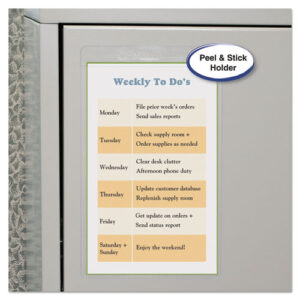Self-Adhesive Shop Ticket Holders, Super Heavy, 25 Sheets, 5 x 8, 50/Box