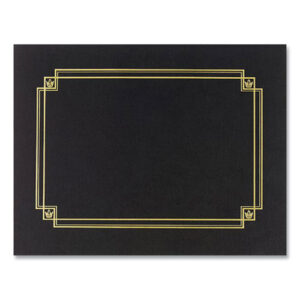 Premium Textured Certificate Holder, 12.65 x 9.75, Black, 3/Pack