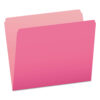 Colored File Folders, Straight Tabs, Letter Size, Pink/Light Pink, 100/Box