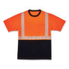 GloWear 8280BK Class 2 Performance T-Shirt with Black Bottom, Polyester, 2X-Large, Orange