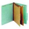 Colored Pressboard Top Tab Classification Folders, 2.5" Expansion, 2 Dividers, 6 Fasteners, Letter Size, Light Blue, 10/Box