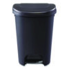 Classic Step-On Trash Can, 13 gal, Resin, Black