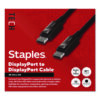 4K DisplayPort to DisplayPort Audio/Video Cable, 6 ft, Black, 10/Pack
