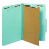 Colored Pressboard Top Tab Classification Folders, 1.75" Expansion, 1 Divider, 4 Fasteners, Legal Size, Light Blue, 10/Box