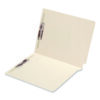 End Tab Fastener Folders, Embossed Labeling Lines, 0.75" Expansion, 2 Fasteners, Letter Size, Manila Exterior, 50/Box