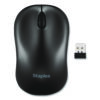 Wireless Ambidextrous Optical USB Mouse, 2.4 GH Frequency, 33 ft Wireless Range, Left/RIght Hand Use, Black