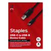 USB-C to USB-B 2.0 Cable, 6 ft, Black