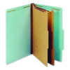 Colored Pressboard Top Tab Classification Folders, 2.5" Expansion, 2 Dividers, 6 Fasteners, Legal Size, Light Blue, 10/Box