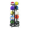 Deluxe Five-Row Mobile Medicine Ball Rack, Metal, 198 lb Capacity, 25" x 25" x 56", Black