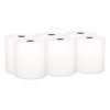 Hard Roll Paper Towels with Premium Absorbency Pockets, 1-Ply, 8" x 600 ft, 1.75" Core, White, 6 Rolls/Carton