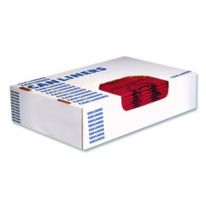 Healthcare Pre-Printed High-Density Can Liners, Biohazard: Infectious Waste, 45 gal, 16 mic, 40 x 48, Red, Flat Pack, 250/CT