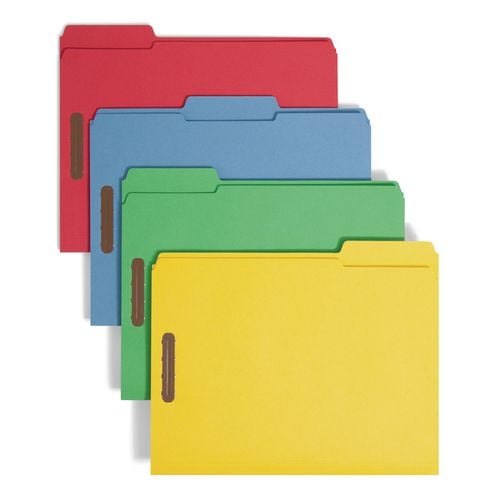 Smead Colored 1/3 Tab Cut Letter Recycled Fastener Folder