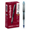 VISION ELITE BLX Series Hybrid Gel Pen, Stick, Extra-Fine 0.5 mm, Blue-Infused Black Ink, Gray/Blue/Clear Barrel