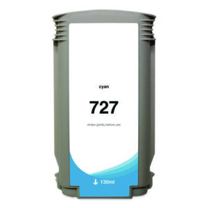 Compatible Cyan Ink, Replacement for 727 (B3P19A), 130 mL