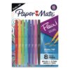 Flair Dual Porous Point Pen, Stick, Medium 0.7 mm Bullet, Pressure-Sensitive Brush, Assorted Ink and Barrel Colors, 8/Pack