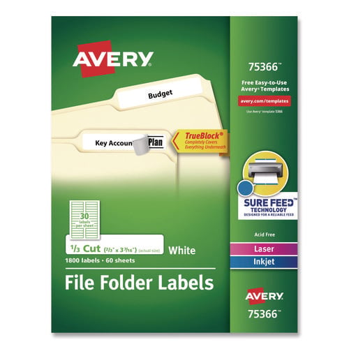 Avery® TrueBlock File Folder Labels