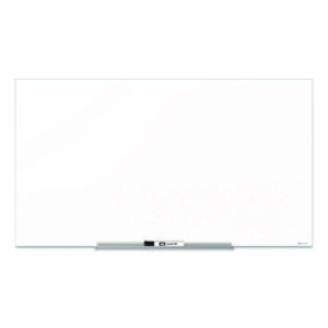 InvisaMount Magnetic Glass Marker Board, 39" x 22", White Surface