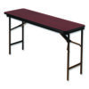 OfficeWorks Commercial Wood-Laminate Folding Table, Rectangular, 60" x 18" x 29", Mahogany Top, Brown Base