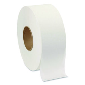 Jumbo Jr. Bath Tissue Roll, Septic Safe, 2-Ply, White, 3.3" x 1,000 ft, 8 Rolls/Carton