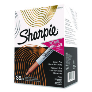 Metallic Fine Point Permanent Marker Value Pack, Fine Bullet Tip, Assorted Colors, 36/Pack
