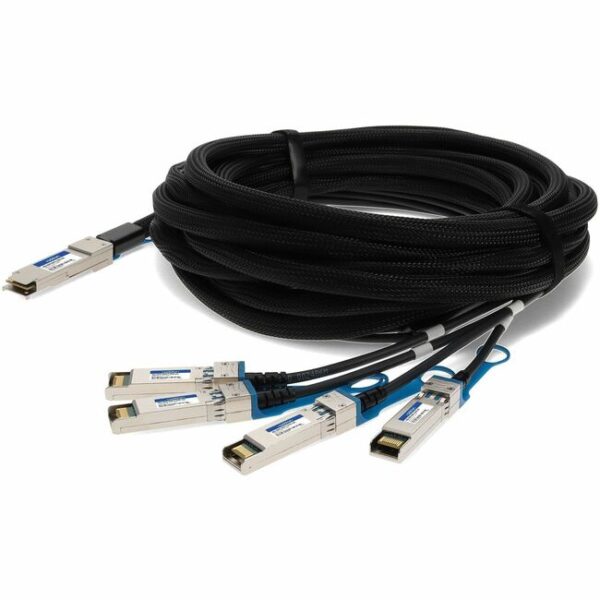 Brocade (Formerly) 40G-QSFP-4SFP-C-0101 Compatible TAA Compliant 40GBase-CU QSFP+ to 4xSFP+ Direct Attach Cable (Active Twinax, 1m)