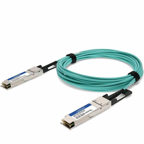 AddOn MSA and TAA Compliant 40GBase-AOC QSFP+ to QSFP+ Direct Attach Cable (850nm, MMF, 3m)