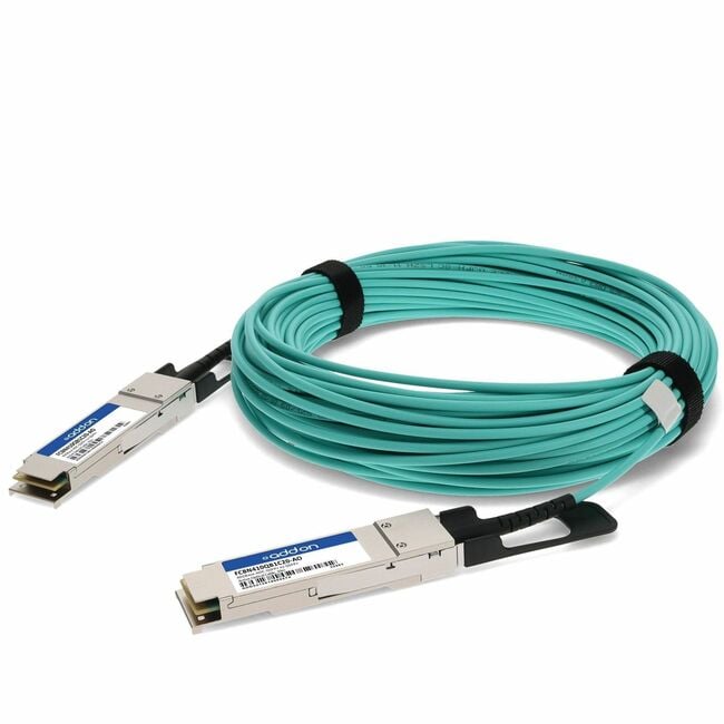 AddOn Finisar FCBN410QB1C20 Compatible TAA Compliant 40GBase-AOC QSFP+ to QSFP+ Direct Attach Cable (850nm, MMF, 20m) - Image 2