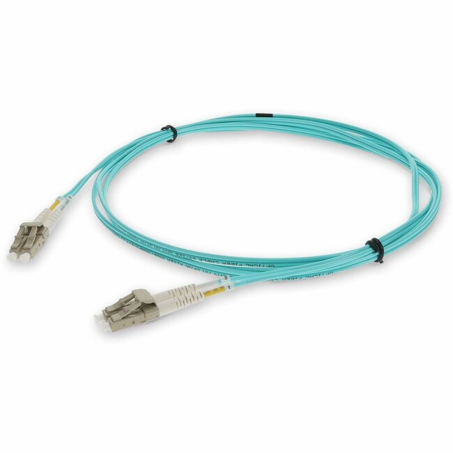 AddOn 0.3m LC (Male) to LC (Male) Aqua OM4 Duplex Fiber OFNR (Riser-Rated) Patch Cable - Image 2
