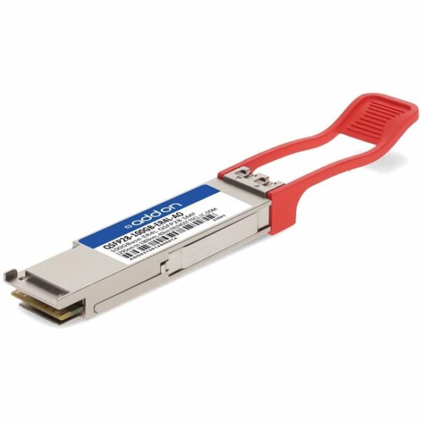 AddOn MSA and TAA Compliant 100GBase-ER4L QSFP28 Transceiver (SMF, 1295nm to 1309nm, 40km w/host FEC, LC, DOM)
