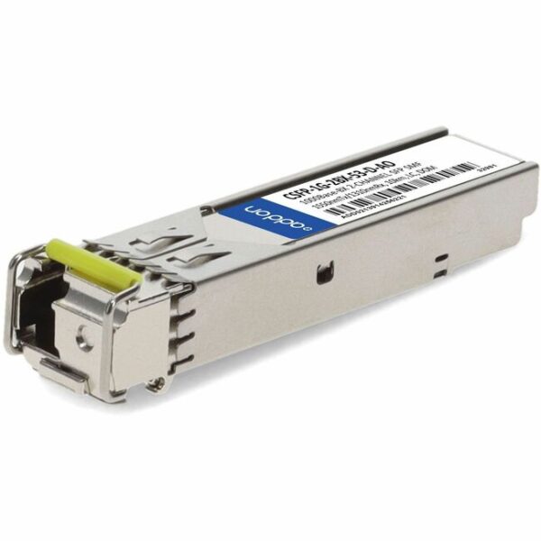 AddOn MSA and TAA Compliant 1000Base-BX 2-Channel SFP Transceiver (SMF, 1550nmTx/1310nmRx, 10km, LC, DOM)