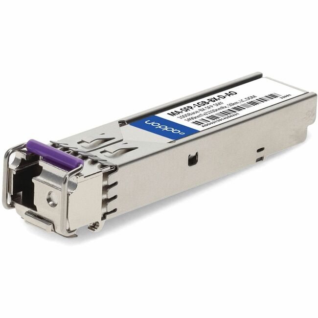 AddOn Cisco Meraki MA-SFP-1GB-BX-D Compatible TAA Compliant 1000Base-BX SFP Transceiver (SMF, 1490nmTx/1310nmRx, 10km, LC, DOM) - Image 2