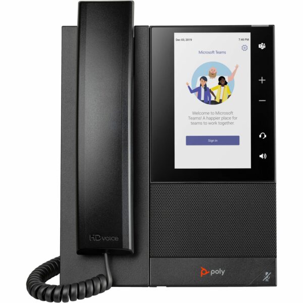 Phones — Poly CCX 505 IP Phone – Corded – Corded – Bluetooth – Desktop, Wall Mountable – Black