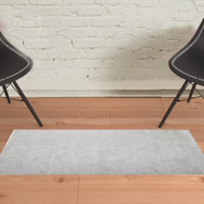 2' X 3' White Shag Tufted Handmade Area Rug