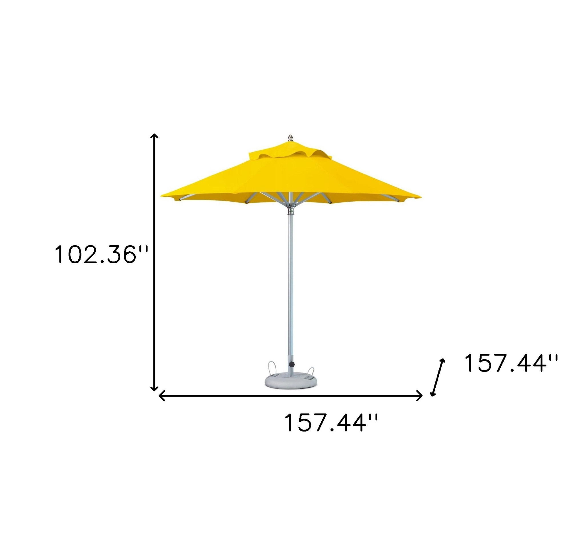 13' Yellow Polyester Round Market Patio Umbrella - Image 3