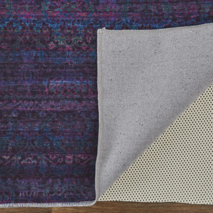 10' X 14' Blue And Purple Striped Power Loom Area Rug