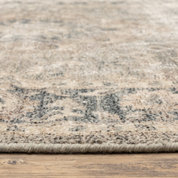 2' X 8' Beige And Grey Oriental Hand Loomed Stain Resistant Runner Rug With Fringe