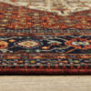 2' X 6' Red Blue Ivory And Orange Oriental Power Loom Stain Resistant Runner Rug With Fringe