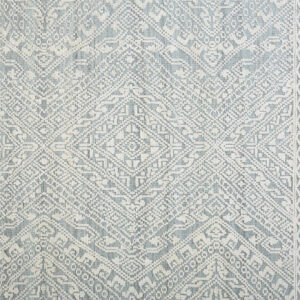 5' X 8' Ivory Blue And Gray Geometric Hand Knotted Area Rug